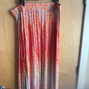 Orange/yellow/beige maxi skirt, Lane Bryant, 26/28